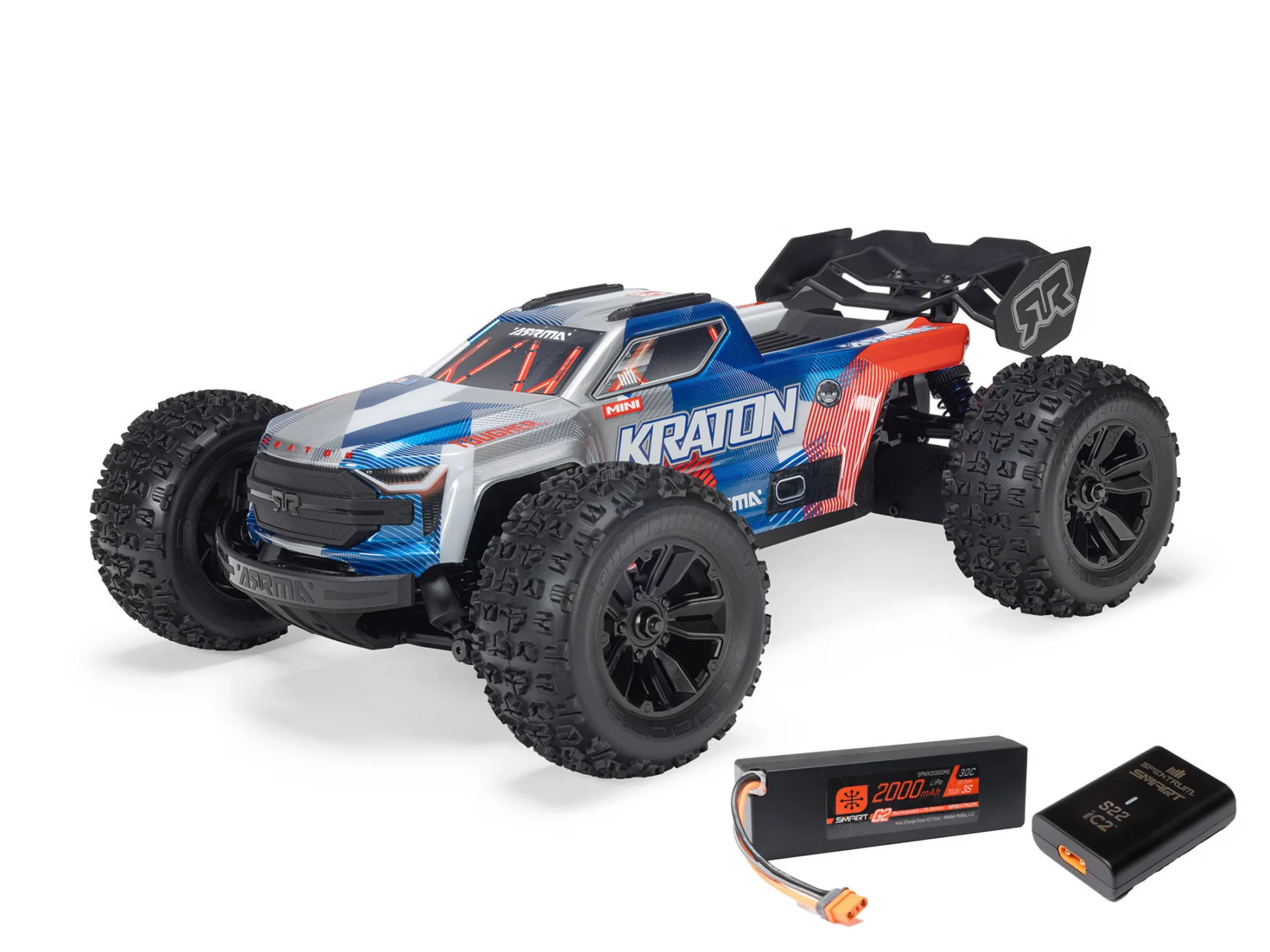 Arrma 1:16 Mini Kraton 3S With Battery + Charger - Red/Blue