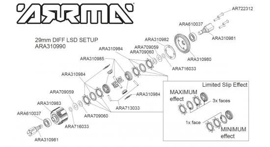 EXB Limited Slip Front/Rear Spiral Cut Diff Set GP4 5mm 10K — image 2 of 2