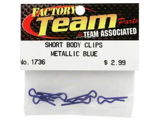 Team Associated Factory Team Body Clips Metallic Blue &mdash; image 2 of 3