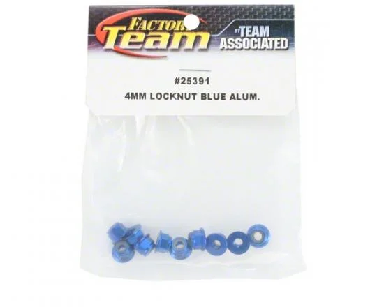Associated Factory Team Blue M4 Locknuts (10) — image 2 of 2