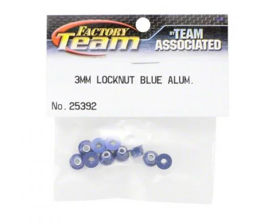 Associated Factory Team M3 Locknuts - Blue Aluminium (10) — image 2 of 3