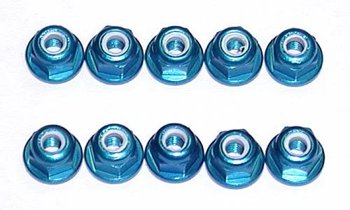 Associated Factory Team M3 Locknuts - Blue Aluminium (10) — image 1 of 3