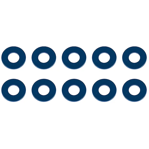 Associated Washers 7.8 X 3.5 X 0.5mm Blue Aluminium (10)