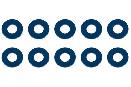 Associated Washers 7.8 X 3.5 X 0.5mm Blue Aluminium (10) &mdash; image 2 of 2