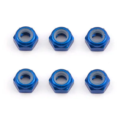 Associated Factory Team M3 Locknuts - Blue Aluminium