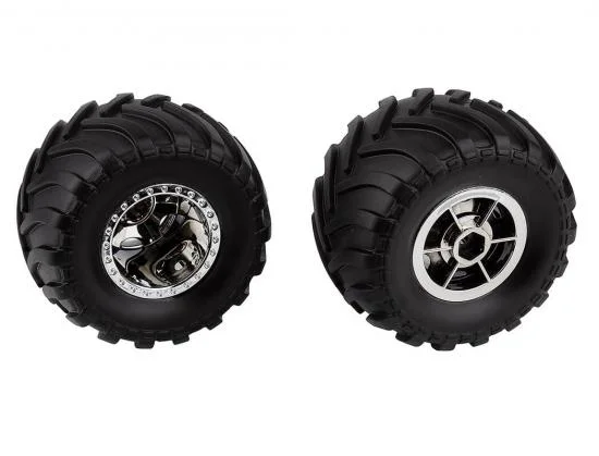 Team Associated Mt12 Wheels / Tyres Chrome (2) — image 2 of 2