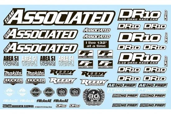 Team Associated DR10 Decal Sheet — image 2 of 2