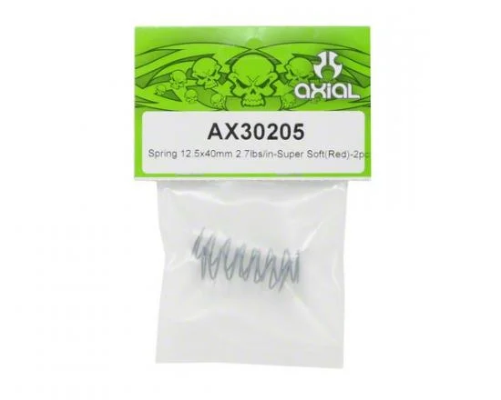 Axial Spring 12.5x40mm 2.7 lbs/in - Super Soft (Red) - (2) &mdash; image 2 of 3