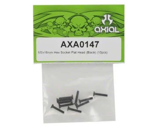Axial M3x16mm Hex Socket Flat Head (Black) (10) — image 2 of 3