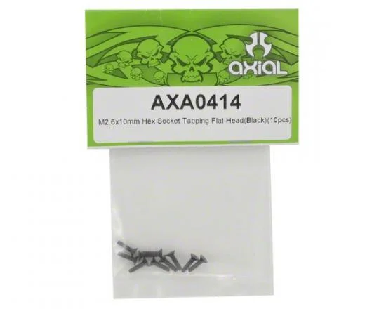 Axial M2.6x10mm Hex Socket Tapping Flat Head (Black) (10) — image 2 of 3