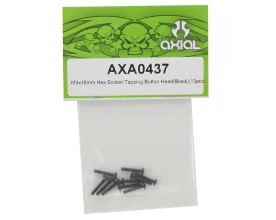 Axial M3x15mm Hex Socket Tapping Button Head (Black) (10) — image 2 of 3