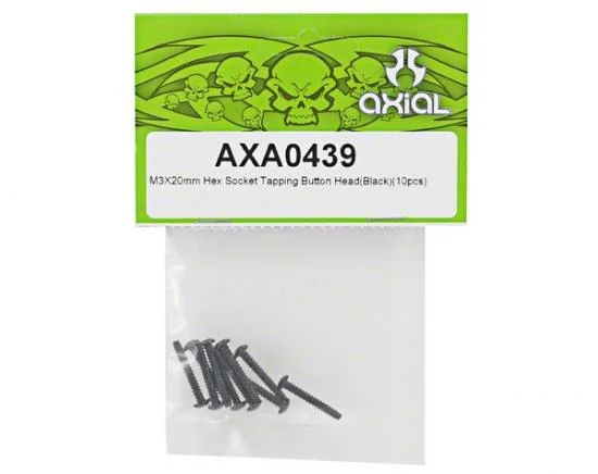 Axial M3x20mm Hex Socket Tapping Button Head (Black) (10) — image 2 of 3