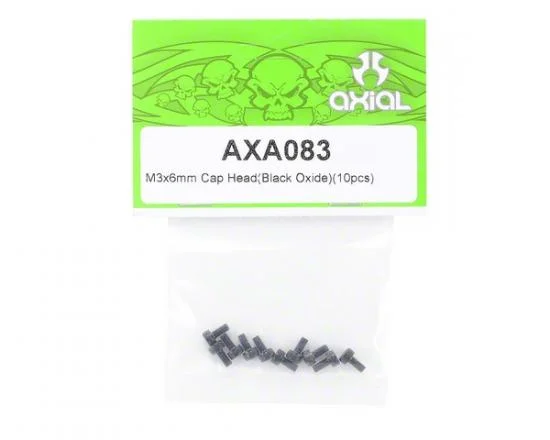 Axial M3x6mm Cap Head (Black) (10) &mdash; image 2 of 3