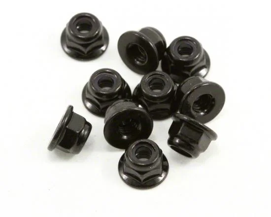 Axial M4 Nylon Locking Flanged Hex Nut (Black) (10) — image 1 of 3