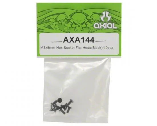 Axial M3x8mm Hex Socket Flat Head (Black) (10) &mdash; image 2 of 3