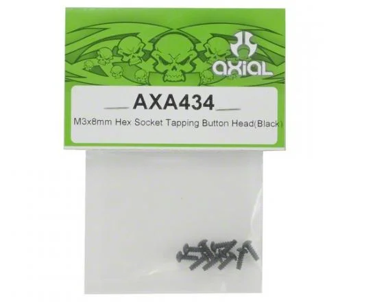 Axial M3x8mm Hex Socket Tapping Button Head (Black) (10) — image 2 of 3