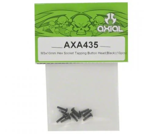 Axial M3x10mm Hex Socket Tapping Button Head (Black) (10) — image 2 of 3