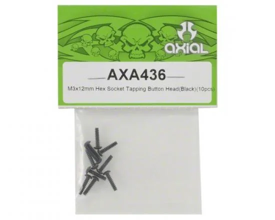 Axial M3x12mm Hex Socket Tapping Button Head (Black) (10) — image 2 of 3