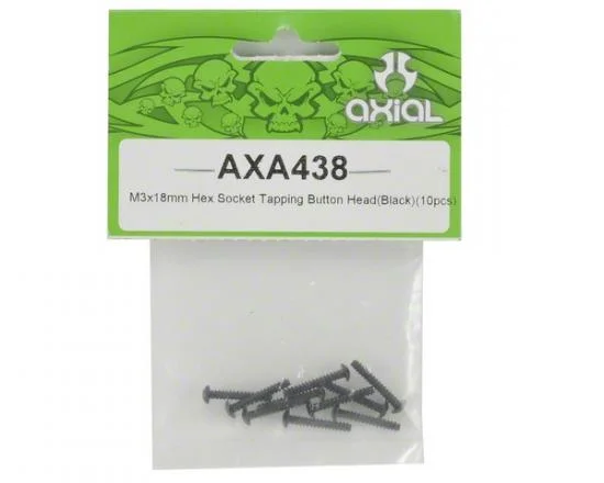 Axial M3x18mm Hex Socket Tapping Button Head (Black) (10) — image 2 of 3