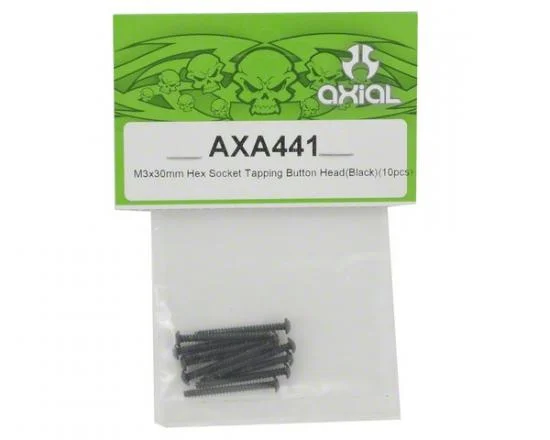 Axial M3x30mm Hex Socket Tapping Button Head (Black) (10) — image 2 of 3