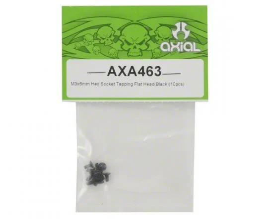 Axial M3x6mm Hex Socket Tapping Flat Head (Black) (10) &mdash; image 2 of 3