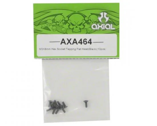 Axial M3x8mm Hex Socket Tapping Flat Head (Black) (10) — image 2 of 3