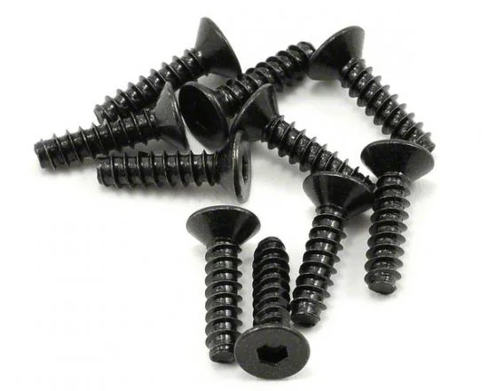 Axial M3x12mm Hex Socket Tapping Flat Head (Black) (10) — image 1 of 3