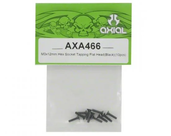 Axial M3x12mm Hex Socket Tapping Flat Head (Black) (10) — image 2 of 3