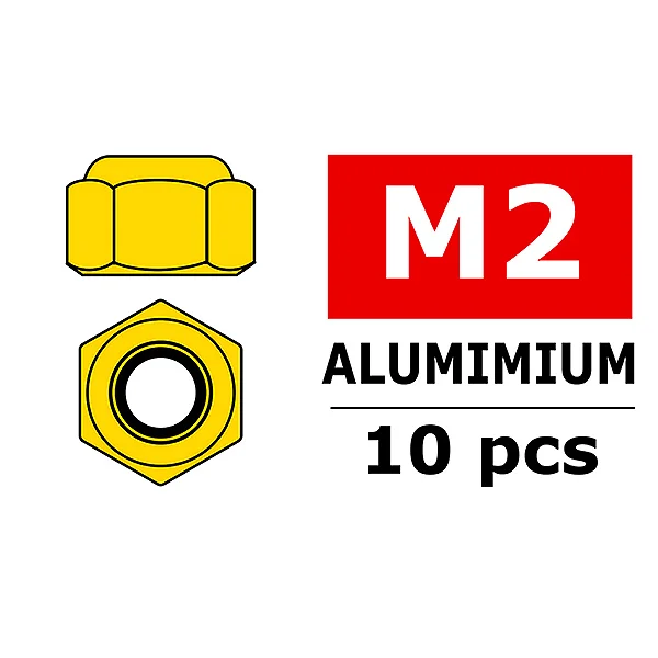 Corally Aluminium Nylstop Nut M2 Gold 10 Pcs — image 1 of 2