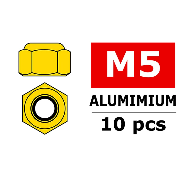 Corally Aluminium Nylstop Nut M5 Gold 10 Pcs — image 1 of 2