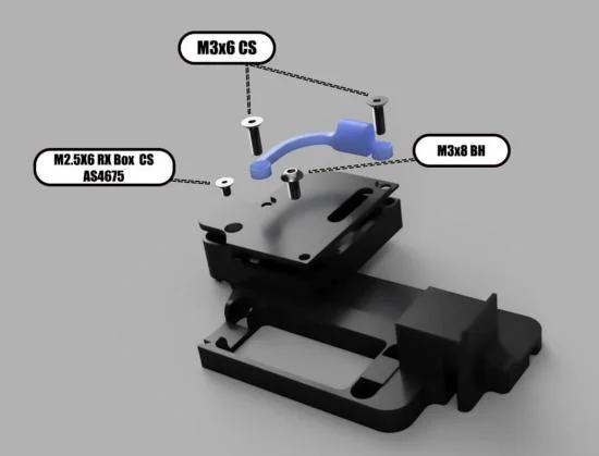 Centro RC8BE Radio Tray For Extended Batt Trays (3D Print) — image 7 of 7