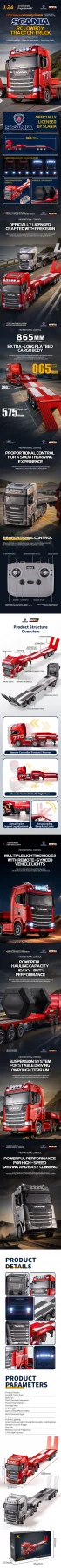 HuiNa 1:24 Scania 770S RC Truck + Trailer Set RTR — image 4 of 7