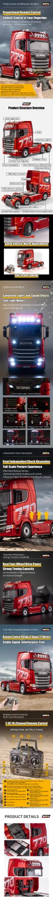 HuiNa Scania 770S RC Haulage Truck RTR - Silver — image 8 of 8