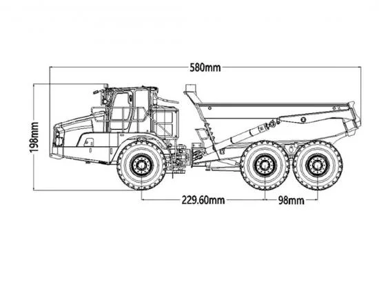 HuiNa K960 Hydraulic Kabolite 6X6 Alloy Articulated Truck — image 5 of 6