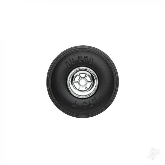 Dubro 1-3/4in Diameter Chrome Treaded Wheels (2 pcs) &mdash; image 2 of 3