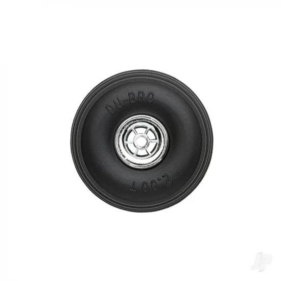 Dubro 2in Diameter Chrome Treaded Wheels (2 pcs) — image 2 of 3