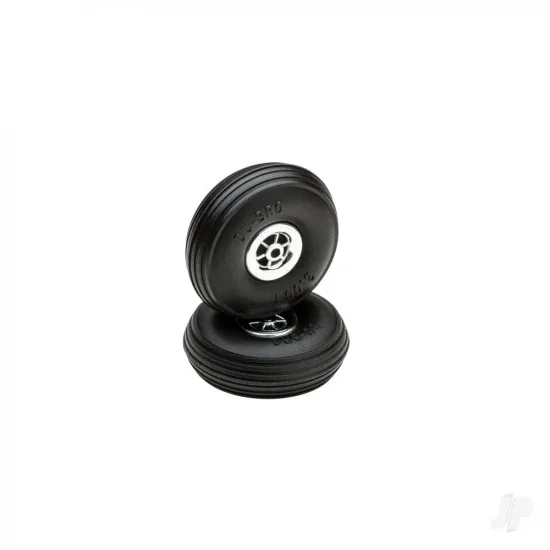Dubro 2in Diameter Chrome Treaded Wheels (2 pcs) — image 1 of 3