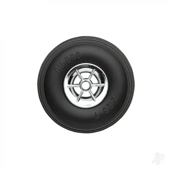 Dubro 2-1/4in Diameter Chrome Treaded Wheels (2 pcs) &mdash; image 2 of 3
