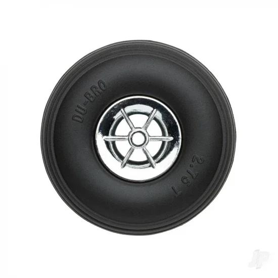 Dubro 2-3/4in Diameter Chrome Treaded Wheels (2 pcs) — image 2 of 3