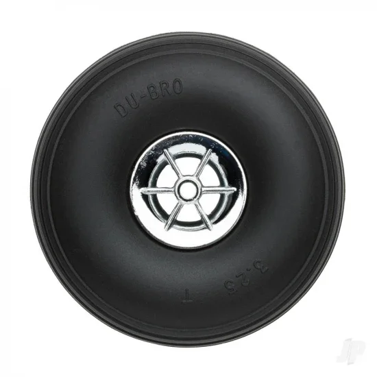 Dubro 3-1/4in Diameter Chrome Treaded Wheels (2 pcs) — image 2 of 3