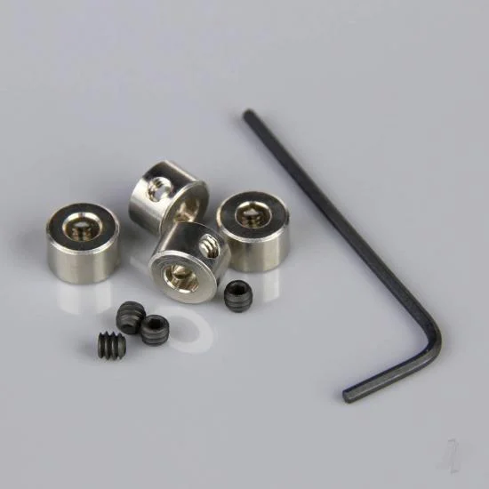 Dubro 1:8in Plated Brass Dura-Collars (3mm) (12 pcs per package) — image 1 of 2