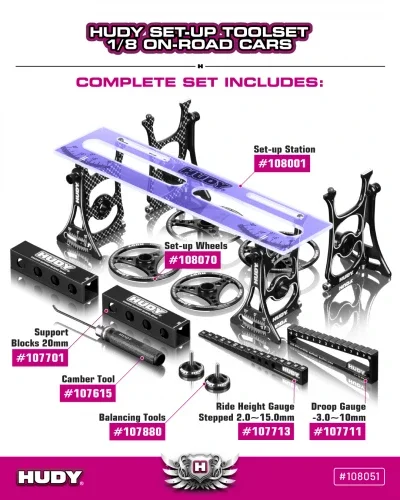 Hudy Set-Up Toolset 1:8 On-Road Cars &mdash; image 3 of 5