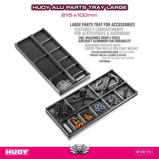 Hudy Aluminium Parts Tray Large 215X100mm — image 2 of 2