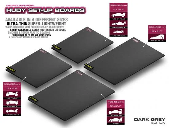 Hudy Flat Set Up Board For 1:10 Off-Road - Lightweight - Dark Grey — image 2 of 2