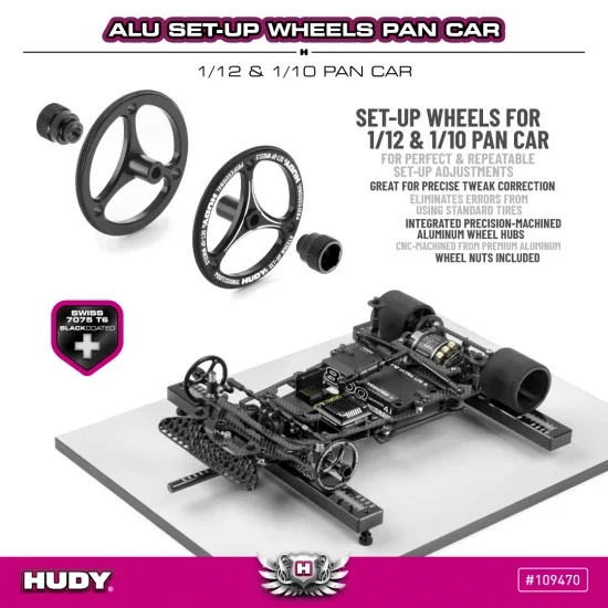 Hudy Aluminium SET-UP WHEEL FOR 1:12 And 1:10 PAN CAR (2) &mdash; image 2 of 2