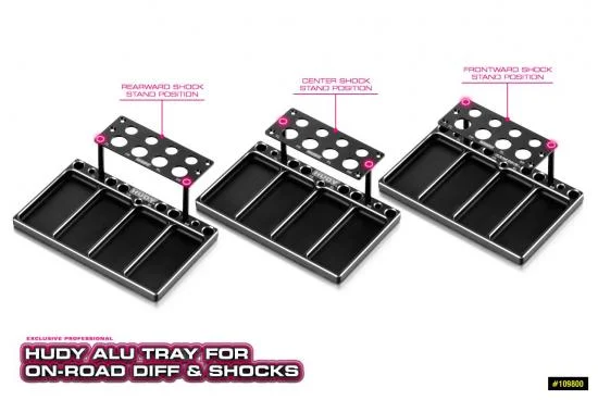 Hudy Aluminium Tray For On-Road Diff + Shocks &mdash; image 2 of 4