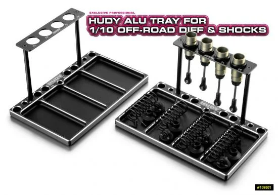 Hudy Aluminium Tray For 1:10 Off-Road Diff + Shocks &mdash; image 3 of 3