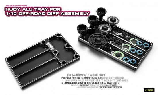 Hudy Aluminium Tray For 1:10 Off-Road Diff Assembly — image 2 of 2