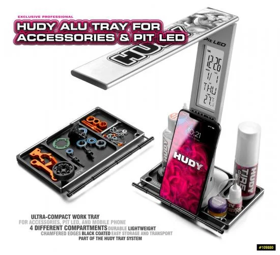 Hudy Aluminium Tray For Accessories + Pit LED &mdash; image 2 of 6