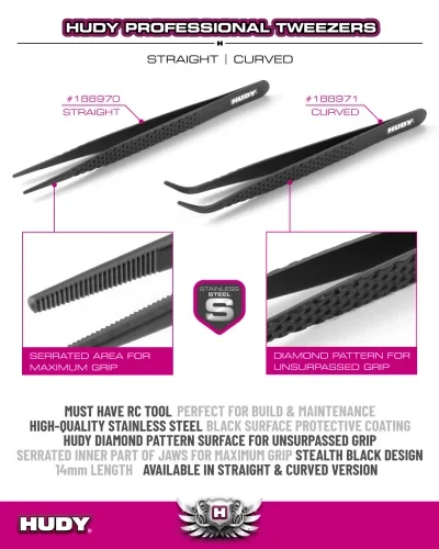 Hudy Professional Tweezers Straight — image 2 of 2